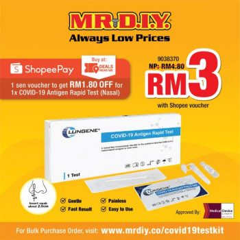 MR-DIY-ShopeePay-Clungene-Covid-19-Antigen-Rapid-Test-Kit-Promo-350x350 - Beverages Food , Restaurant & Pub Johor Kedah Kelantan Kuala Lumpur Melaka Negeri Sembilan Pahang Penang Perak Perlis Promotions & Freebies Putrajaya Sabah Sarawak Selangor Terengganu 