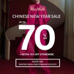 5-31 Jan 2022: Max Mara CNY Sale at Genting Highlands Premium Outlets