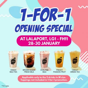 ONEZO-Opening-Buy-1-Free-1-Promotion-at-Lalaport-1-350x350 - Beverages Food , Restaurant & Pub Kuala Lumpur Promotions & Freebies Selangor 