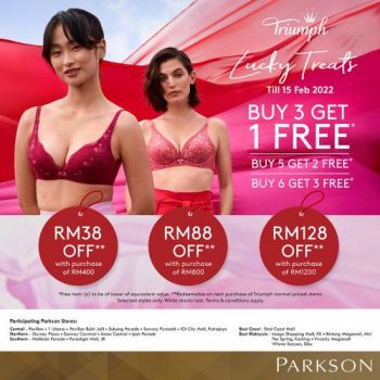 Parkson-Triumph-CNY-Lucky-Treats-Sale-1-350x350 - Fashion Accessories Fashion Lifestyle & Department Store Johor Kedah Kelantan Kuala Lumpur Lingerie Malaysia Sales Melaka Negeri Sembilan Pahang Penang Perak Perlis Putrajaya Sabah Sarawak Selangor Supermarket & Hypermarket Terengganu Underwear 