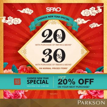 SPAO-Chinese-New-Year-Promotion-at-Parkson-350x350 - Apparels Fashion Accessories Fashion Lifestyle & Department Store Kuala Lumpur Promotions & Freebies Selangor 