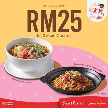 Secret-Recipe-RM25-for-2-Main-Courses-Promotion-350x350 - Beverages Food , Restaurant & Pub Johor Kedah Kelantan Kuala Lumpur Melaka Negeri Sembilan Pahang Penang Perak Perlis Promotions & Freebies Putrajaya Selangor Terengganu 