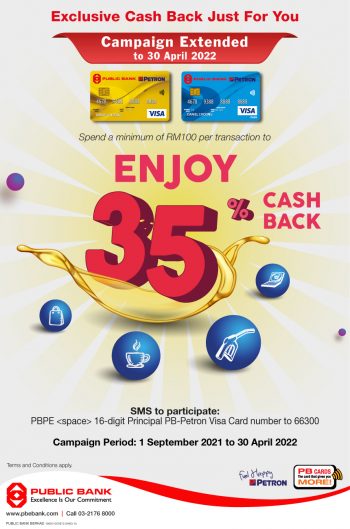 Spend-and-Enjoy-35-Cash-Back-with-Public-Bank-Petron-Visa-Card-350x529 - Bank & Finance Johor Kedah Kelantan Kuala Lumpur Melaka Negeri Sembilan Pahang Penang Perak Perlis Promotions & Freebies Public Bank Putrajaya Sabah Sarawak Selangor Terengganu 