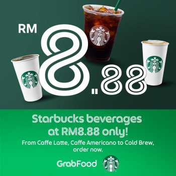 Starbucks-GrabFood-RM8.88-Promotion-350x350 - Beverages Food , Restaurant & Pub Johor Kedah Kelantan Kuala Lumpur Melaka Negeri Sembilan Pahang Penang Perak Perlis Promotions & Freebies Putrajaya Sabah Sarawak Selangor Terengganu 