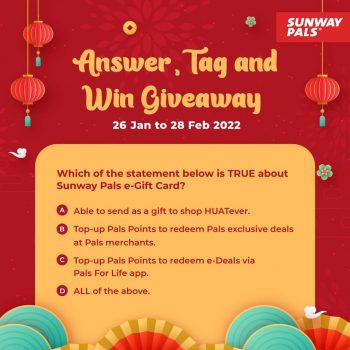 Sunway-Pals-Answer-Tag-and-Win-Giveaway-1-350x350 - Events & Fairs Johor Kedah Kelantan Kuala Lumpur Melaka Negeri Sembilan Online Store Others Pahang Penang Perak Perlis Putrajaya Sabah Sarawak Selangor Terengganu 