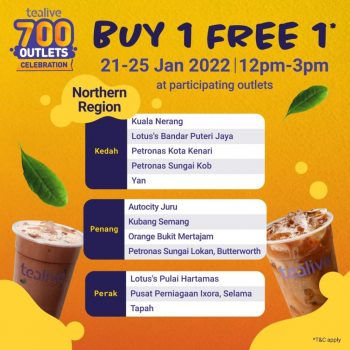 Tealive-Buy-1-Free-1-Beverage-Promo-350x350 - Beverages Food , Restaurant & Pub Johor Kedah Melaka Negeri Sembilan Penang Perak Promotions & Freebies 