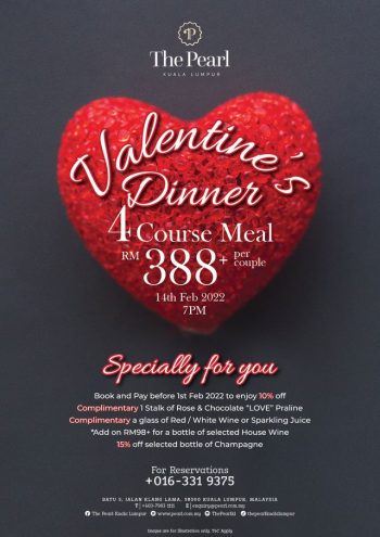 The-Pearl-KL-Valentines-Day-Dinner-350x495 - Beverages Food , Restaurant & Pub Kuala Lumpur Promotions & Freebies Selangor 