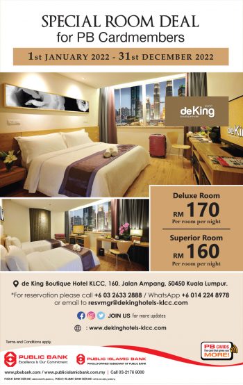 deKing-Boutique-Hotel-Special-Room-Deal-with-Public-Bank-350x554 - Bank & Finance Hotels Kuala Lumpur Promotions & Freebies Public Bank Selangor Sports,Leisure & Travel 