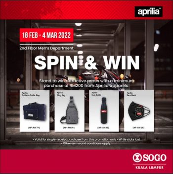 Aprilia-Spin-Win-Contest-350x351 - Events & Fairs Fashion Accessories Fashion Lifestyle & Department Store Kuala Lumpur Selangor 
