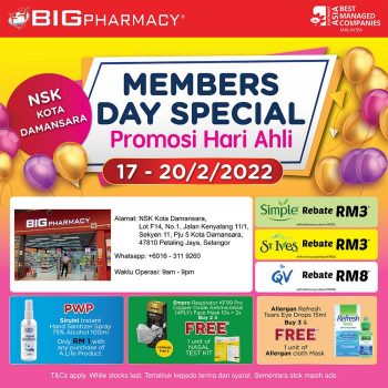 Big-Pharmacy-Members-Day-Promotion-at-NSK-Kota-Damansara-1-350x350 - Beauty & Health Health Supplements Personal Care Promotions & Freebies Selangor 