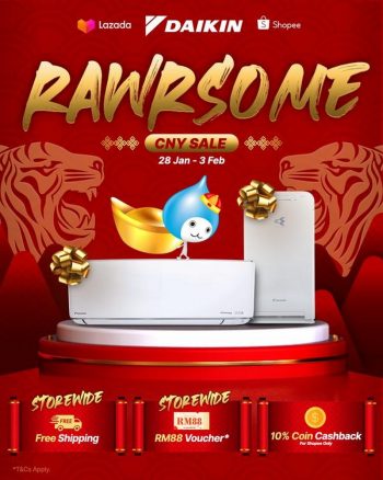 DAIKIN-Rawrsome-CNY-Sale-on-Lazada-Shopee-350x438 - Electronics & Computers Home Appliances Johor Kedah Kelantan Kitchen Appliances Kuala Lumpur Malaysia Sales Melaka Negeri Sembilan Pahang Penang Perak Perlis Putrajaya Sabah Sarawak Selangor Terengganu 