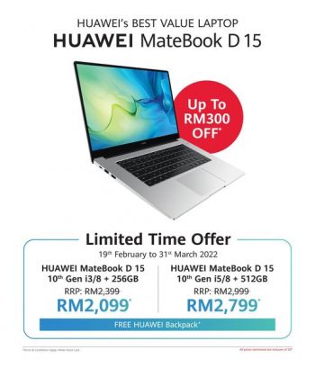 Huawei-MateBook-D15-Promo-350x409 - Electronics & Computers IT Gadgets Accessories Johor Kedah Kelantan Kuala Lumpur Laptop Melaka Negeri Sembilan Online Store Pahang Penang Perak Perlis Promotions & Freebies Putrajaya Sabah Sarawak Selangor Terengganu 