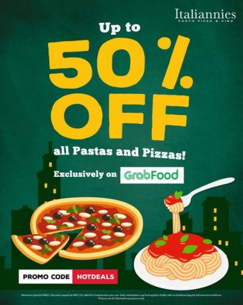 Italiannies-GrabFood-Promo-350x438 - Beverages Food , Restaurant & Pub Johor Kedah Kelantan Kuala Lumpur Melaka Negeri Sembilan Online Store Pahang Penang Perak Perlis Pizza Promotions & Freebies Putrajaya Sabah Sarawak Selangor Terengganu 