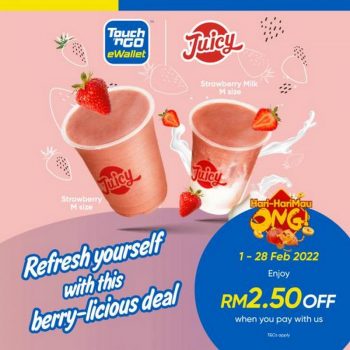 Juicy-Fresh-Juice-Bar-February-Promotion-with-Touch-n-Go-350x350 - Beverages Food , Restaurant & Pub Johor Kedah Kelantan Kuala Lumpur Melaka Negeri Sembilan Pahang Penang Perak Perlis Promotions & Freebies Putrajaya Sabah Sarawak Selangor Terengganu 