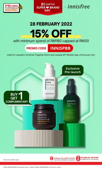 Lazada-Innisfree-Promo-with-Public-Bank-350x584 - Bank & Finance Johor Kedah Kelantan Kuala Lumpur Melaka Negeri Sembilan Online Store Others Pahang Penang Perak Perlis Promotions & Freebies Public Bank Putrajaya Sabah Sarawak Selangor Terengganu 