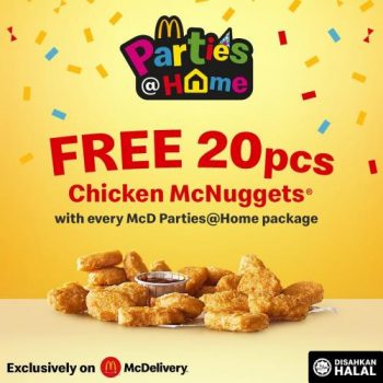 McDonalds-McDelivery-McD-Parties@Home-FREE-Chicken-McNuggets-Promotion-350x350 - Beverages Fast Food Food , Restaurant & Pub Johor Kedah Kelantan Kuala Lumpur Melaka Negeri Sembilan Pahang Penang Perak Perlis Promotions & Freebies Putrajaya Sabah Sarawak Selangor Terengganu 