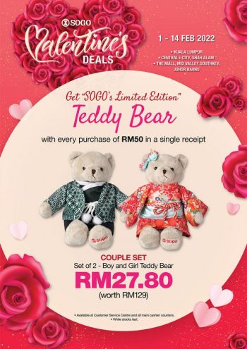SOGO-Valentines-Day-Teddy-Bear-Promotion-350x495 - Johor Kuala Lumpur Promotions & Freebies Selangor Supermarket & Hypermarket 