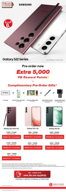 Samsung-Galaxy-S22-Series-Pre-Order-Promo-with-Public-Bank-215x625 - Electronics & Computers IT Gadgets Accessories Johor Kedah Kelantan Kuala Lumpur Melaka Mobile Phone Negeri Sembilan Pahang Penang Perak Perlis Promotions & Freebies Putrajaya Sabah Sarawak Selangor Terengganu 