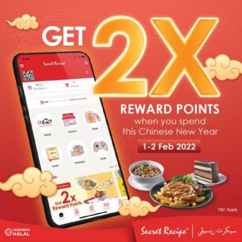 Secret-Recipe-Chinese-New-Year-2X-Reward-Points-Promotion-350x350 - Beverages Food , Restaurant & Pub Johor Kedah Kelantan Kuala Lumpur Melaka Negeri Sembilan Online Store Pahang Penang Perak Perlis Promotions & Freebies Putrajaya Sabah Sarawak Selangor Terengganu 