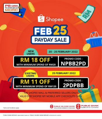 Shopee-Feb-25-PayDay-Sale-with-Public-Bank-350x409 - Bank & Finance Johor Kedah Kelantan Kuala Lumpur Malaysia Sales Melaka Negeri Sembilan Online Store Others Pahang Penang Perak Perlis Public Bank Putrajaya Sabah Sarawak Selangor Terengganu 