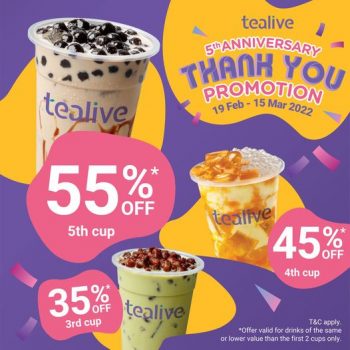 Tealive-5th-Anniversary-Thank-You-Promo-350x350 - Beverages Food , Restaurant & Pub Johor Kedah Kelantan Kuala Lumpur Melaka Negeri Sembilan Pahang Penang Perak Perlis Promotions & Freebies Putrajaya Sabah Sarawak Selangor Terengganu 