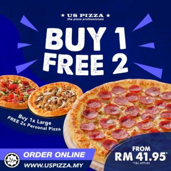 US-Pizza-Buy-1-Free-2-Promotion-350x350 - Beverages Food , Restaurant & Pub Johor Kedah Kelantan Kuala Lumpur Melaka Negeri Sembilan Pahang Penang Perak Perlis Pizza Promotions & Freebies Putrajaya Sabah Sarawak Selangor Terengganu 