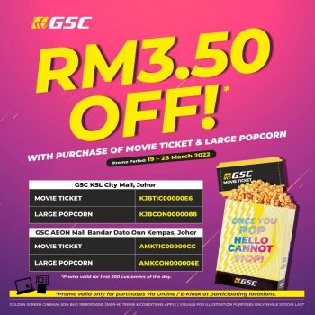 GSC-RM3.50-OFF-Promotion-350x350 - Cinemas Johor Movie & Music & Games Promotions & Freebies 
