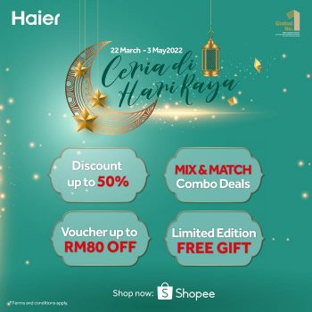 Haier-Shopee-Raya-Promotion-350x350 - Electronics & Computers Home Appliances Johor Kedah Kelantan Kitchen Appliances Kuala Lumpur Melaka Negeri Sembilan Online Store Pahang Penang Perak Perlis Promotions & Freebies Putrajaya Sabah Sarawak Selangor Terengganu 