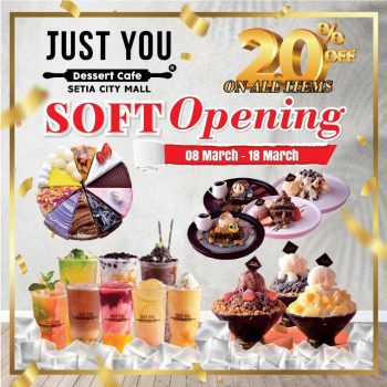 Just-You-Dessert-Cafe-Opening-Promotion-at-Setia-City-Mall-350x350 - Beverages Food , Restaurant & Pub Promotions & Freebies Selangor 