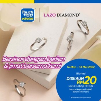 Lazo-Diamond-RM20-off-Promotion-with-Touch-n-Go-350x350 - Gifts , Souvenir & Jewellery Jewels Johor Kedah Kelantan Kuala Lumpur Melaka Negeri Sembilan Pahang Penang Perak Perlis Promotions & Freebies Putrajaya Sabah Sarawak Selangor Terengganu 