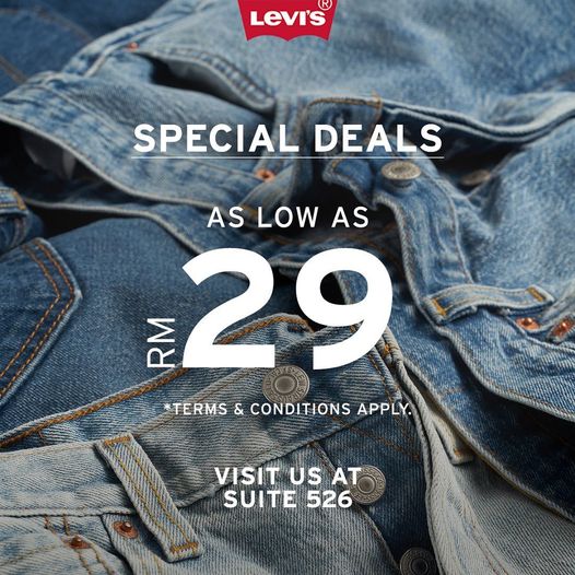 15 Mar 2022 Onward: Levi's Special Sale at Johor Premium Outlets -  