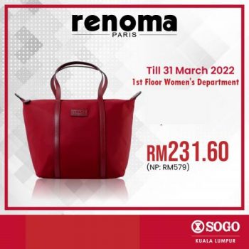 Renoma-Handbags-Sale-at-SOGO-Kuala-Lumpur-3-350x350 - Bags Fashion Accessories Fashion Lifestyle & Department Store Handbags Kuala Lumpur Malaysia Sales Selangor 