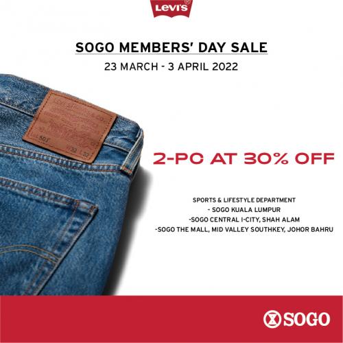 23 Mar-3 Apr 2022: SOGO Members Day Sale Levi's Promotion -  