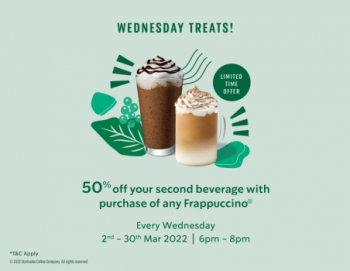 Starbucks-50-off-Promo-350x271 - Beverages Food , Restaurant & Pub Johor Kedah Kelantan Kuala Lumpur Melaka Negeri Sembilan Pahang Penang Perak Perlis Promotions & Freebies Putrajaya Sabah Sarawak Selangor Terengganu 