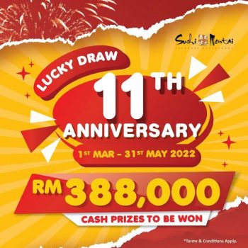 Sushi-Mentai-11-Anniversary-Lucky-Draw-350x350 - Beverages Food , Restaurant & Pub Johor Kedah Kelantan Kuala Lumpur Melaka Negeri Sembilan Pahang Penang Perak Perlis Promotions & Freebies Putrajaya Sabah Sarawak Selangor Sushi Terengganu 