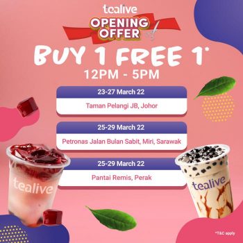 Tealive-Buy-1-Free-1-Opening-Promotion-350x350 - Beverages Food , Restaurant & Pub Johor Perak Promotions & Freebies Sarawak 