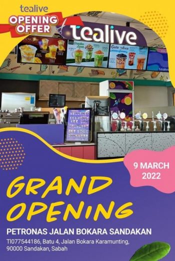 Tealive-Opening-Promotion-at-Petronas-Jalan-Bokara-Sandakan-350x522 - Beverages Food , Restaurant & Pub Promotions & Freebies Sabah 