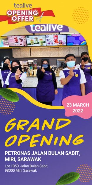 Tealive-Opening-Promotion-at-Petronas-Jalan-Bulan-Sabit-Miri-313x625 - Beverages Food , Restaurant & Pub Promotions & Freebies Sarawak 