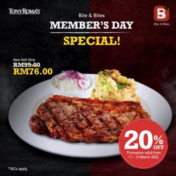 Tony-Romas-Bite-Bites-Members-Day-Promotion-350x350 - Beverages Food , Restaurant & Pub Johor Kedah Kelantan Kuala Lumpur Melaka Negeri Sembilan Pahang Penang Perak Perlis Promotions & Freebies Putrajaya Sabah Sarawak Selangor Terengganu 