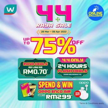 Watsons-Online-4.4-Raya-Sale-350x350 - Beauty & Health Cosmetics Health Supplements Johor Kedah Kelantan Kuala Lumpur Malaysia Sales Melaka Negeri Sembilan Online Store Pahang Penang Perak Perlis Personal Care Putrajaya Sabah Sarawak Selangor Skincare Terengganu 
