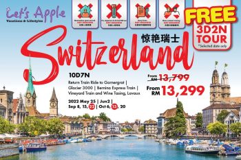 Apple-Vacations-Easy-Travel-to-Switzerland-Deal-350x233 - Johor Kedah Kelantan Kuala Lumpur Melaka Negeri Sembilan Online Store Pahang Penang Perak Perlis Promotions & Freebies Putrajaya Sabah Sarawak Selangor Sports,Leisure & Travel Terengganu Travel Packages 