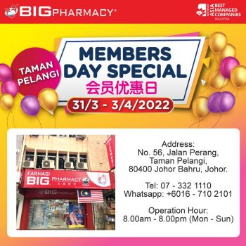 Big-Pharmacy-Members-Day-Promotion-at-Taman-Pelangi-350x350 - Beauty & Health Health Supplements Johor Personal Care Promotions & Freebies 
