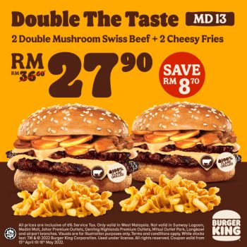 Burger-King-Double-The-Taste-Deal-4-350x350 - Beverages Burger Fast Food Food , Restaurant & Pub Johor Kedah Kelantan Kuala Lumpur Melaka Negeri Sembilan Pahang Penang Perak Perlis Promotions & Freebies Putrajaya Sabah Sarawak Selangor Terengganu 