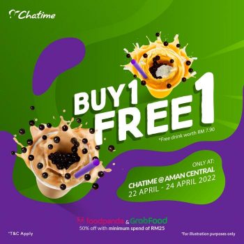 Chatime-Buy-1-Free-1-Promotion-at-Aman-Central-350x350 - Beverages Food , Restaurant & Pub Kedah Promotions & Freebies 