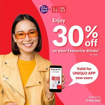 Chatime-UNIQLO-30-OFF-Promotion-350x350 - Beverages Food , Restaurant & Pub Johor Kedah Kelantan Kuala Lumpur Melaka Negeri Sembilan Pahang Penang Perak Perlis Promotions & Freebies Putrajaya Sabah Sarawak Selangor Terengganu 