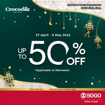 Crocodile-Raya-Sale-at-SOGO-Central-i-City-350x350 - Apparels Fashion Accessories Fashion Lifestyle & Department Store Malaysia Sales Selangor 