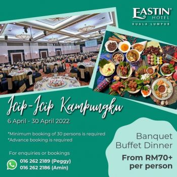 Eastin-Hotel-Icip-icip-Kampungku-Buffet-Dinner-Deal-350x350 - Beverages Buffet Food , Restaurant & Pub Kuala Lumpur Promotions & Freebies Selangor 