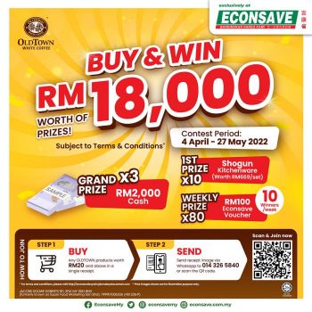 Econsave-Oldtown-Buy-Win-Contest-350x350 - Events & Fairs Johor Kedah Kelantan Kuala Lumpur Melaka Negeri Sembilan Pahang Penang Perak Perlis Putrajaya Sabah Sarawak Selangor Supermarket & Hypermarket Terengganu 