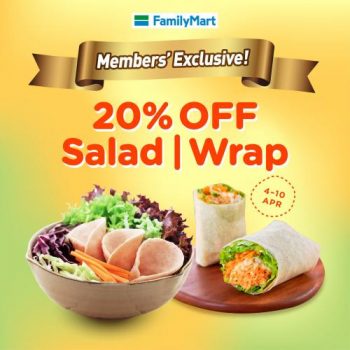 FamilyMart-Member-20-OFF-Salad-or-Wrap-Promotion-350x350 - Beverages Food , Restaurant & Pub Johor Kedah Kelantan Kuala Lumpur Melaka Negeri Sembilan Pahang Penang Perak Perlis Promotions & Freebies Putrajaya Sabah Sarawak Selangor Supermarket & Hypermarket Terengganu 