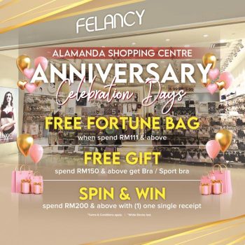 Felancy-Alamanda-Shopping-Centre-Anniversary-Celebration-Day-Promotion-350x350 - Fashion Accessories Fashion Lifestyle & Department Store Lingerie Promotions & Freebies Putrajaya Underwear 